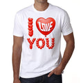 I Love You Balloons Men's tee, White, 100% Cotton 00156