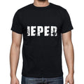 ieper Men's Short Sleeve Round Neck T-shirt , 5 letters Black , word 00006