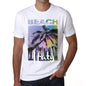 Ifaty Beach Palm White Mens Short Sleeve Round Neck T-Shirt - White / S - Casual