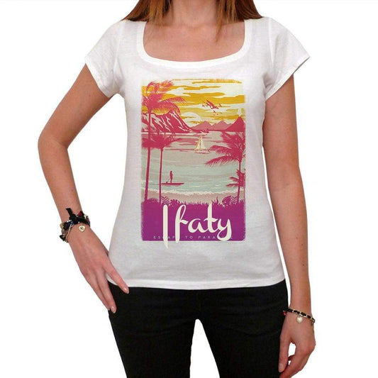 Ifaty Escape To Paradise Womens Short Sleeve Round Neck T-Shirt 00280 - White / Xs - Casual