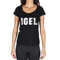 igel, German Cities Black, Women's Short Sleeve Round Neck T-shirt 00002