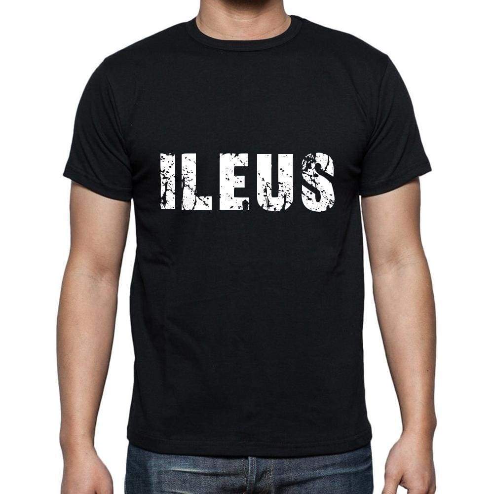 Ileus Mens Short Sleeve Round Neck T-Shirt 5 Letters Black Word 00006 - Casual