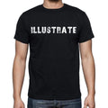 illustrate Men's Short Sleeve Round Neck T-shirt , Black T-shirt EN