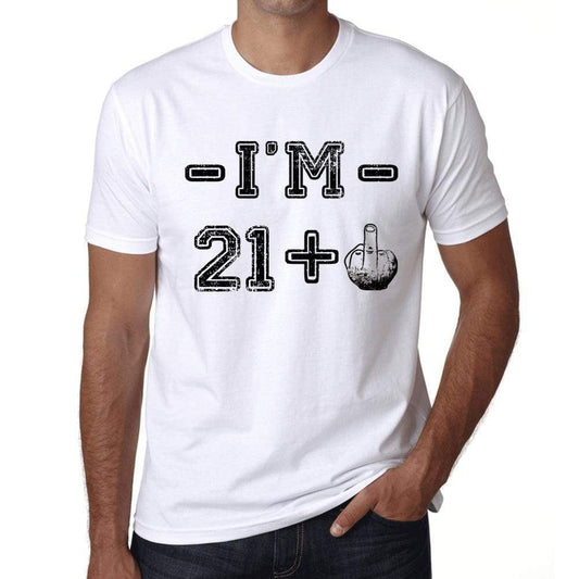 Im 21 Plus Mens T-Shirt White Birthday Gift 00443 - White / Xs - Casual