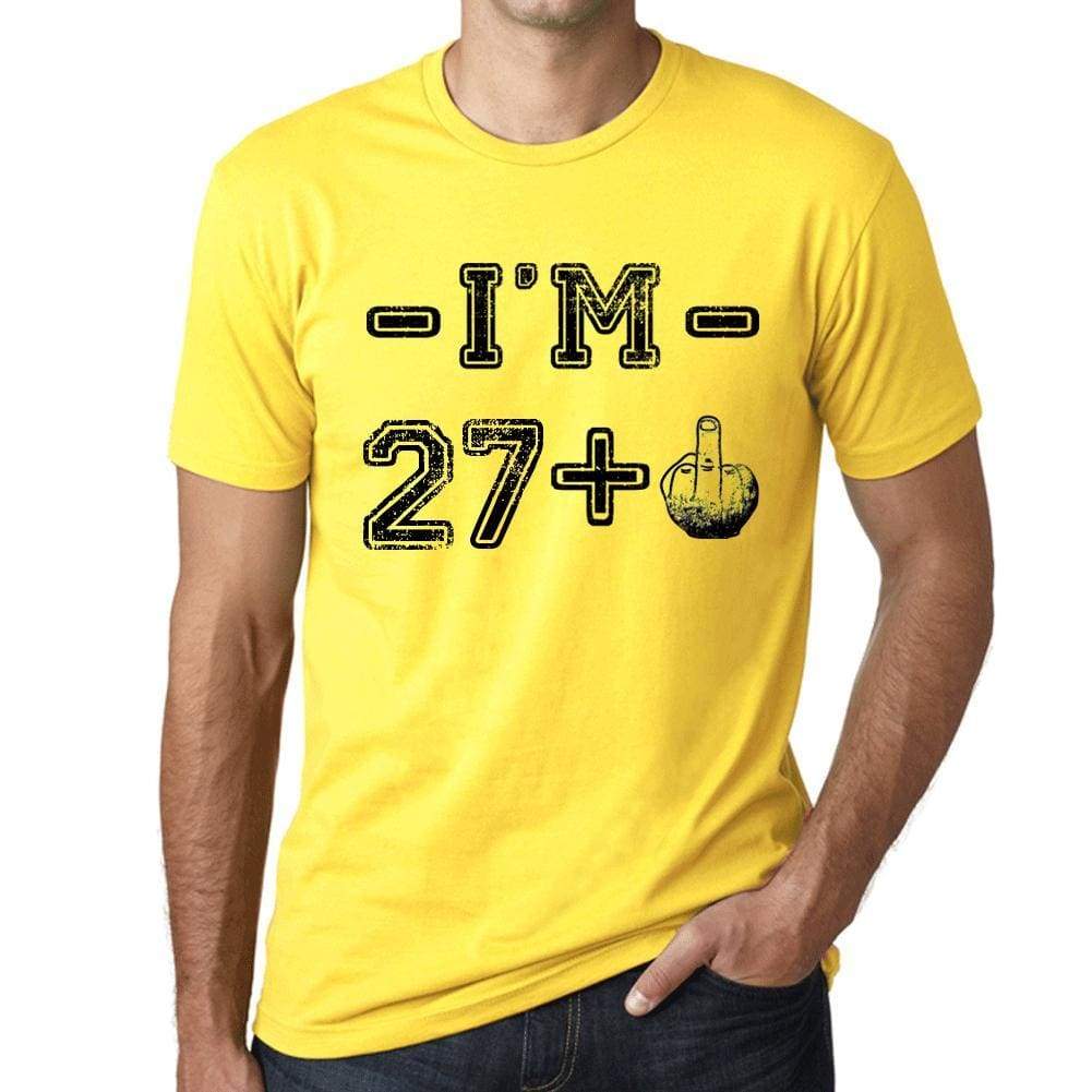 Im 25 Plus Mens T-Shirt Yellow Birthday Gift 00447 - Yellow / Xs - Casual