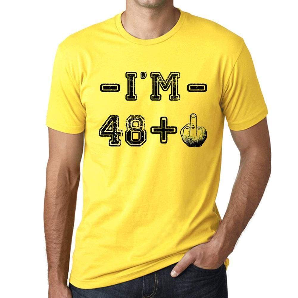 Im 43 Plus Mens T-Shirt Yellow Birthday Gift 00447 - Yellow / Xs - Casual