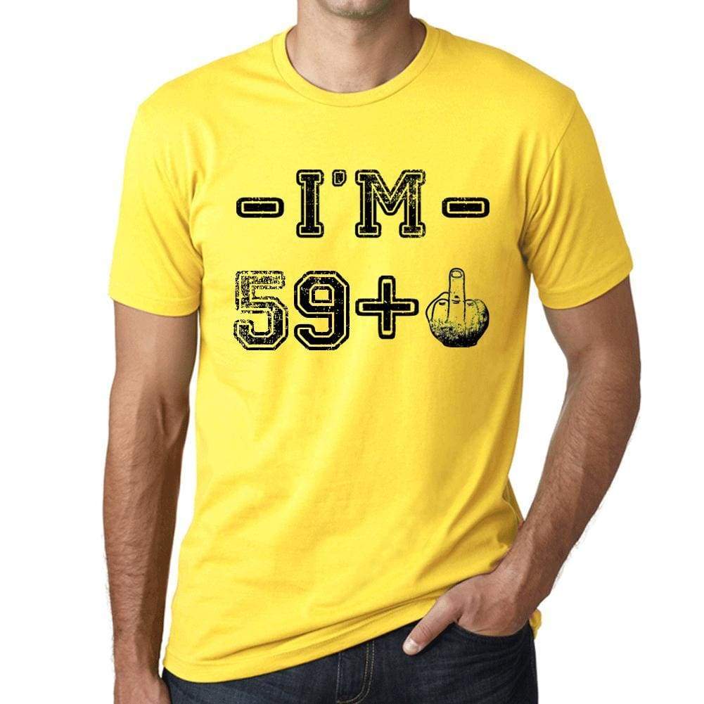 Im 53 Plus Mens T-Shirt Yellow Birthday Gift 00447 - Yellow / Xs - Casual