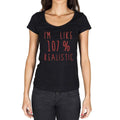 I'm Like 100% Realistic, Black, Women's Short Sleeve Round Neck T-shirt, gift t-shirt 00329