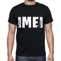 imei Men's Short Sleeve Round Neck T-shirt , 4 letters Black