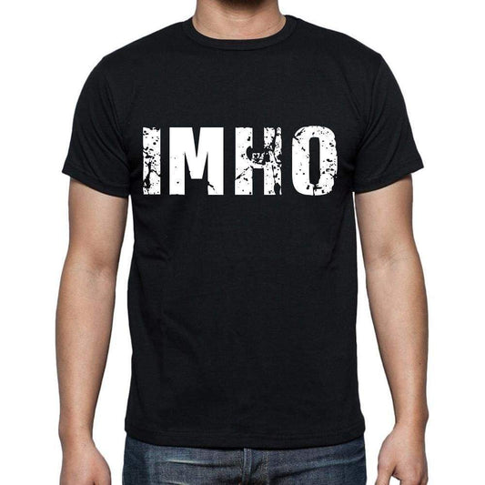 Imho Mens Short Sleeve Round Neck T-Shirt 4 Letters Black - Casual