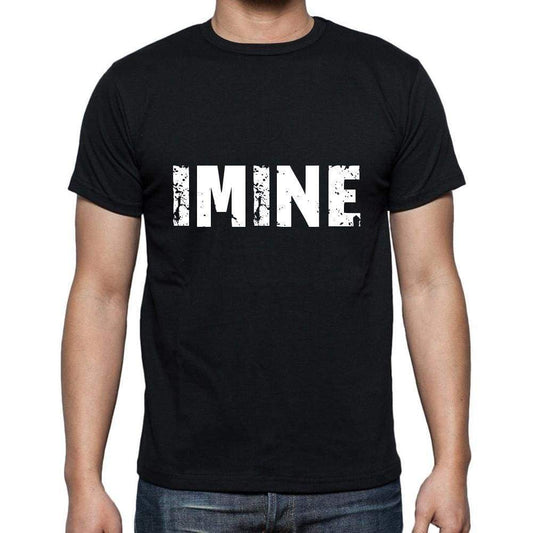 Imine Mens Short Sleeve Round Neck T-Shirt 5 Letters Black Word 00006 - Casual