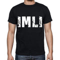 imli Men's Short Sleeve Round Neck T-shirt , 4 letters Black