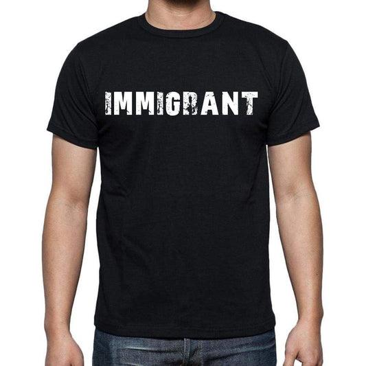 Immigrant Mens Short Sleeve Round Neck T-Shirt Black T-Shirt En