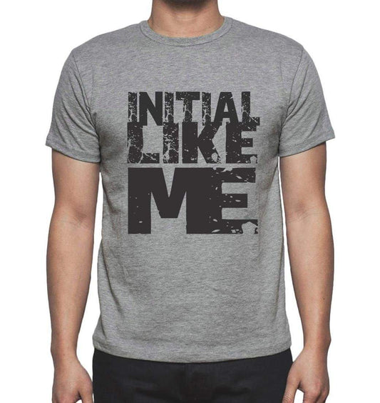 Initial Like Me Grey Mens Short Sleeve Round Neck T-Shirt - Grey / S - Casual