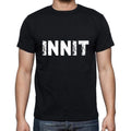 innit Men's Short Sleeve Round Neck T-shirt , 5 letters Black , word 00006