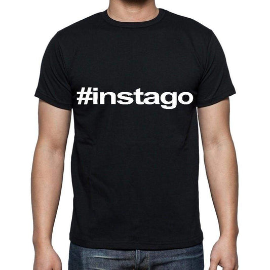 Instago Mens Short Sleeve Round Neck T-Shirt Black T-Shirt En