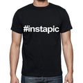 instapic Men's Short Sleeve Round Neck T-shirt , Black T-shirt EN