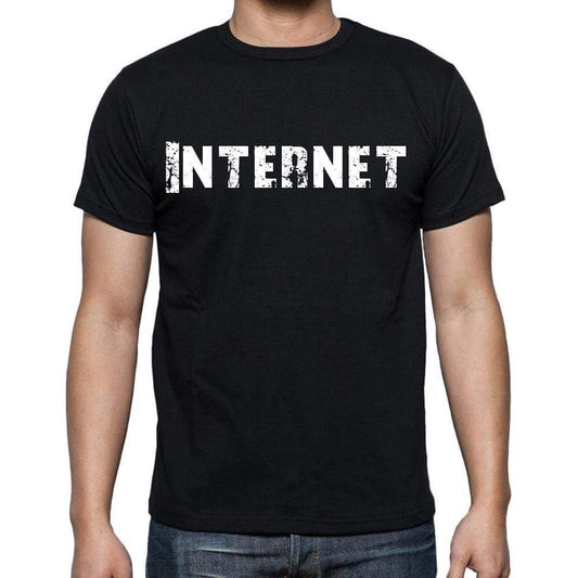Internet White Letters Mens Short Sleeve Round Neck T-Shirt 00007