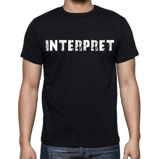 Interpret White Letters Mens Short Sleeve Round Neck T-Shirt 00007