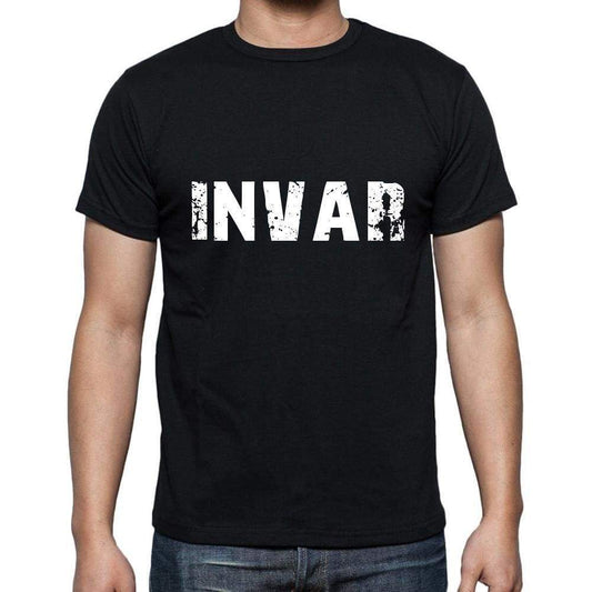 Invar Mens Short Sleeve Round Neck T-Shirt 5 Letters Black Word 00006 - Casual