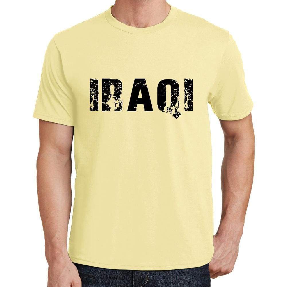 Iraqi Mens Short Sleeve Round Neck T-Shirt 00043 - Yellow / S - Casual