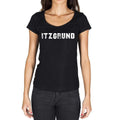 itzgrund, German Cities Black, Women's Short Sleeve Round Neck T-shirt 00002
