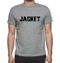 JACKET , Grey, Men's Short Sleeve Round Neck T-shirt 00018