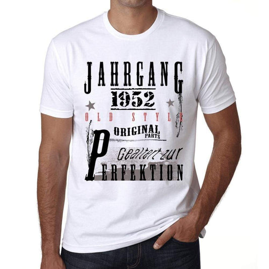 Jahrgang Birthday 1952 Mens Short Sleeve Round Neck T-Shirt Gift T-Shirt 00350 - White / Xs - Casual