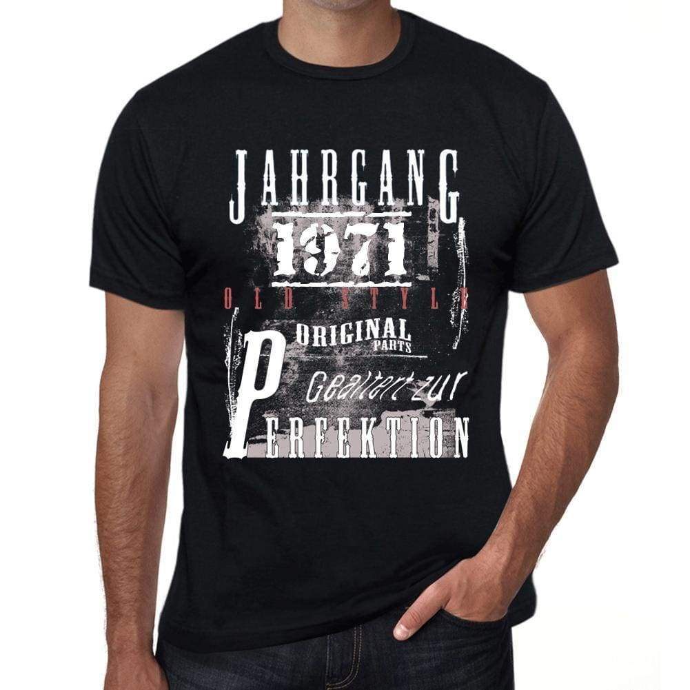 Jahrgang Birthday 1971 Black Mens Short Sleeve Round Neck T-Shirt Gift T-Shirt 00352 - Black / Xs - Casual