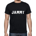 jammy Men's Short Sleeve Round Neck T-shirt , 5 letters Black , word 00006