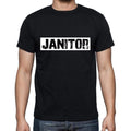 Janitor t shirt, mens t-shirt, occupation, S Size, Black, Cotton