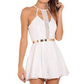 JECKSION Women Dress 2016 Fashion White Womans Dresses New Solid Lace Sling Vest Rompers Ladies Clothes Mini Dress #LSIW