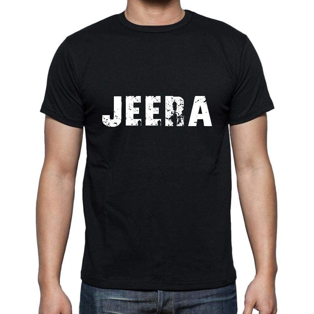 Jeera Mens Short Sleeve Round Neck T-Shirt 5 Letters Black Word 00006 - Casual