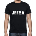 jeera Men's Short Sleeve Round Neck T-shirt , 5 letters Black , word 00006