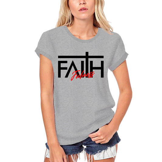 ULTRABASIC Damen Bio-T-Shirt Faith Fulness – Bibel Christliches religiöses Shirt