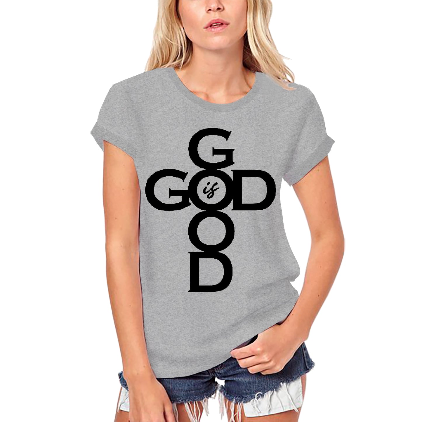 ULTRABASIC Women's Organic T-Shirt Good God - Jesus Christ Bible Religious Shirt