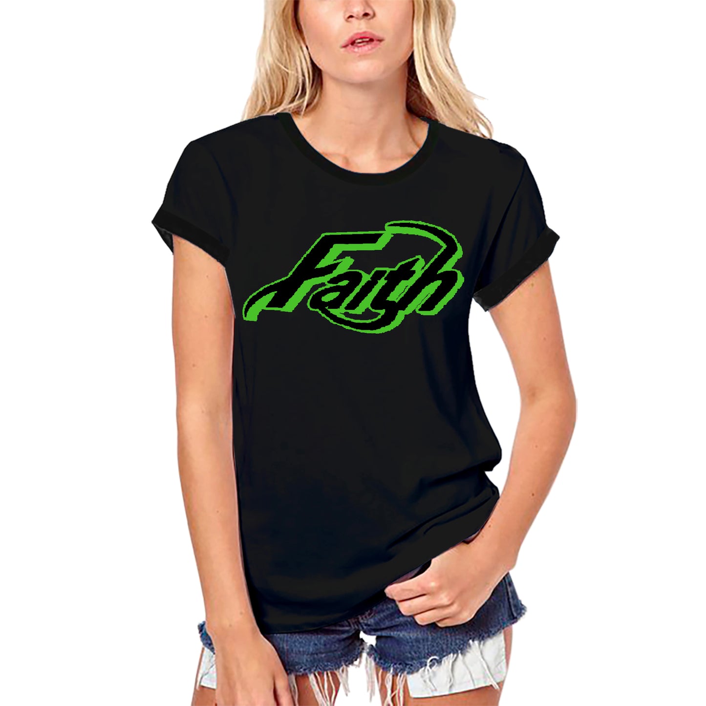 T-shirt biologique ULTRABASIC pour femmes Faith - Chemise religieuse de la Bible du Christ