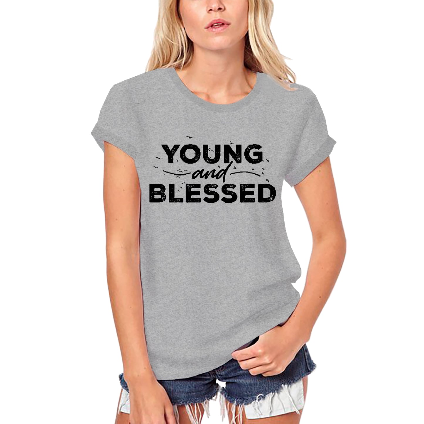 T-shirt biologique ULTRABASIC pour femmes Jeunes et bienheureux - Chemise religieuse biblique