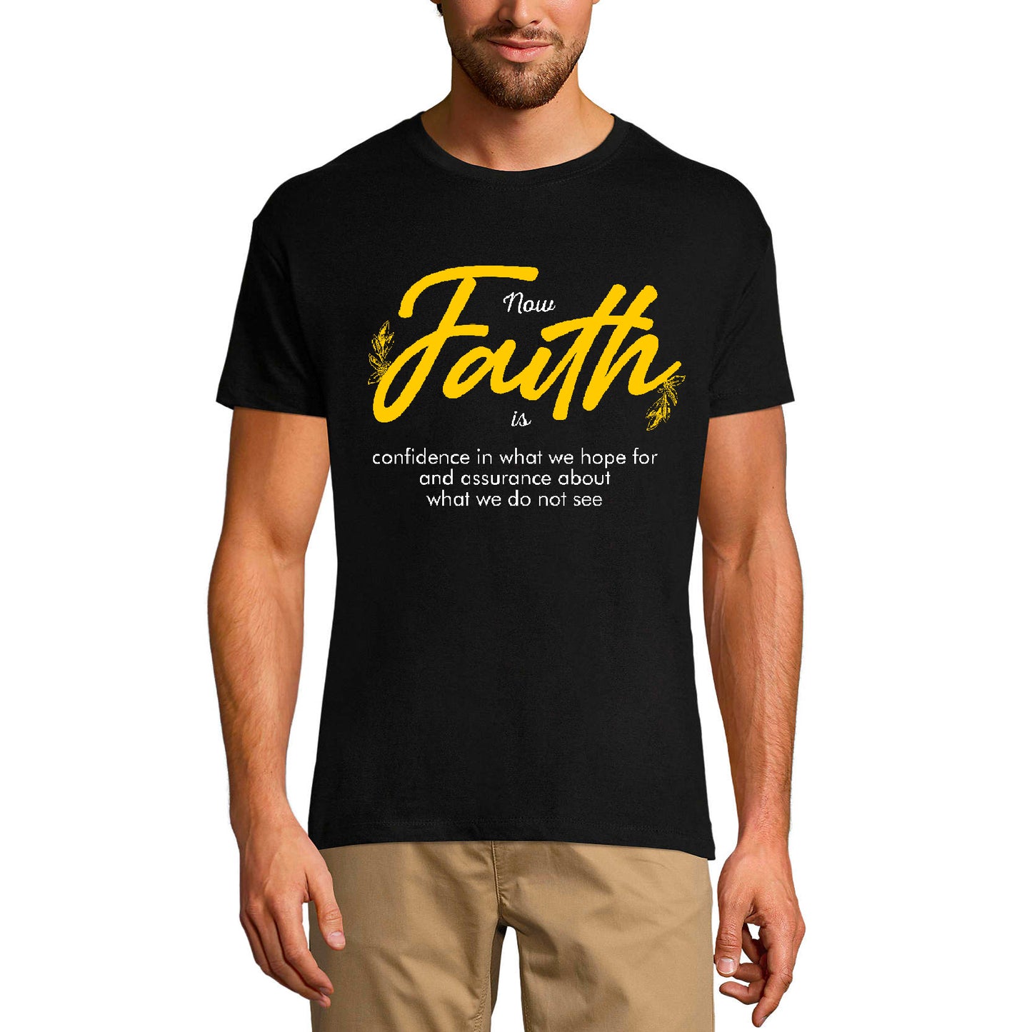 ULTRABASIC Men's Religious T-Shirt Definition True Faith - Jesus Christ Shirt