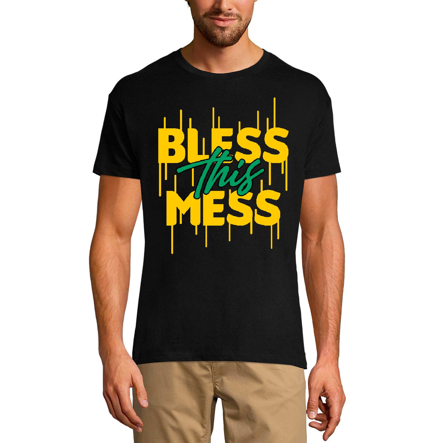 ULTRABASIC Religiöses T-Shirt für Männer „Bless This Mess – Gott Jesus Christus“-Shirt