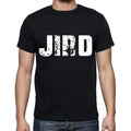 jird Herren Kurzarm-T-Shirt mit Rundhalsausschnitt, 4 Buchstaben Schwarz