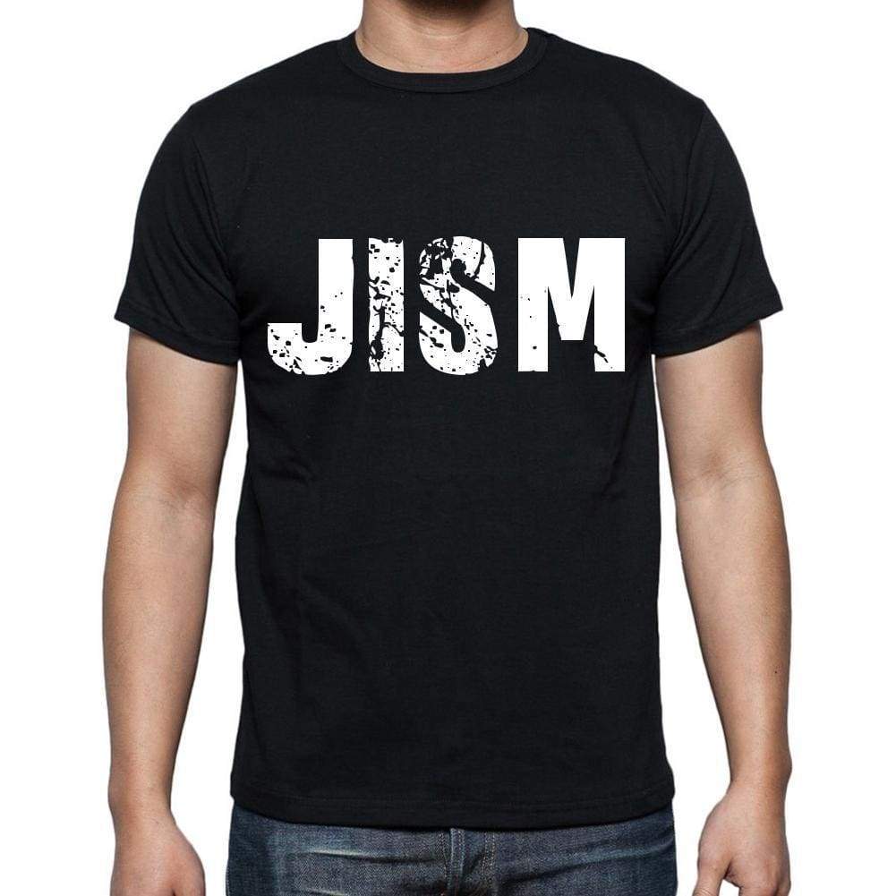 Jism Mens Short Sleeve Round Neck T-Shirt 4 Letters Black - Casual
