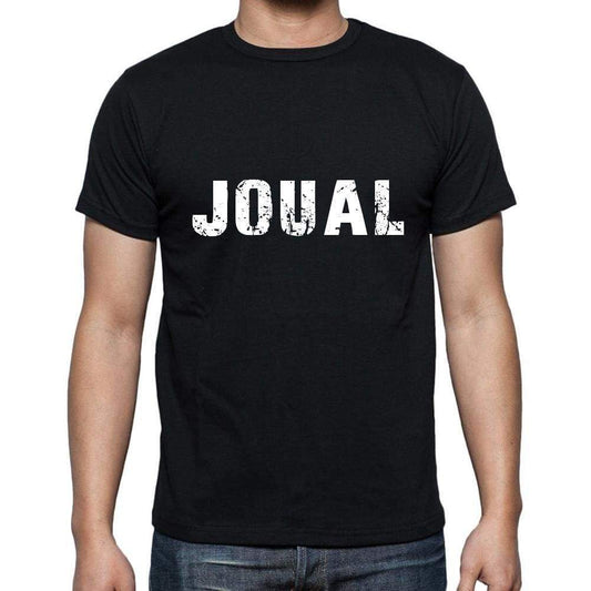 Joual Mens Short Sleeve Round Neck T-Shirt 5 Letters Black Word 00006 - Casual