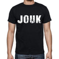 jouk Herren Kurzarm-T-Shirt mit Rundhalsausschnitt, 4 Buchstaben Schwarz