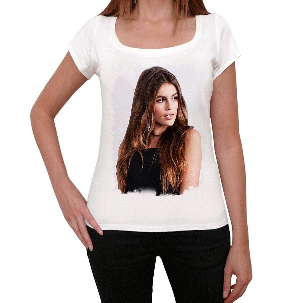 Kaia Gerber Womens T-Shirt White Birthday Gift 00514 - White / Xs - Casual