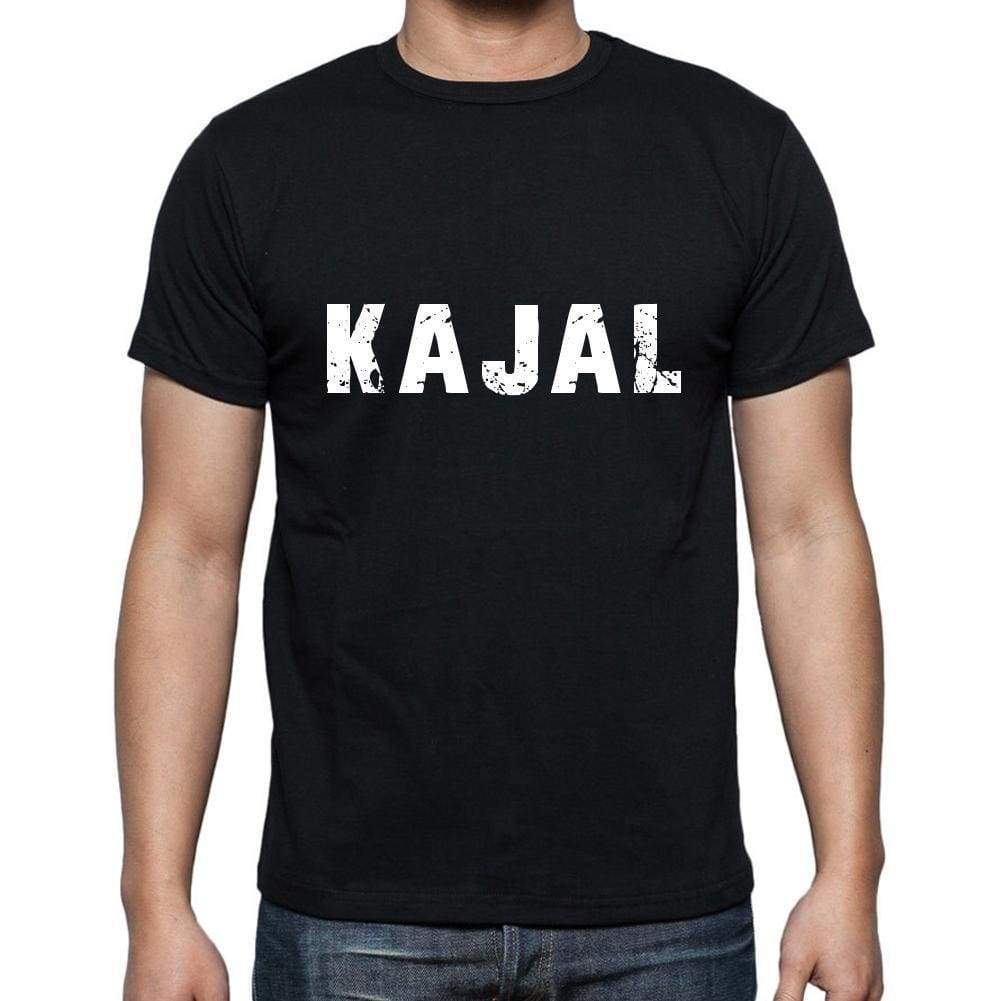 Kajal Mens Short Sleeve Round Neck T-Shirt 5 Letters Black Word 00006 - Casual