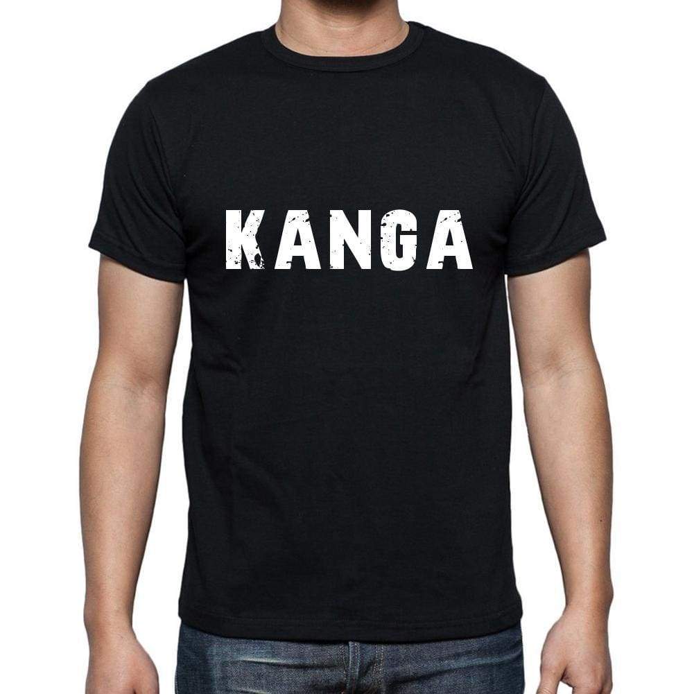 Kanga Mens Short Sleeve Round Neck T-Shirt 5 Letters Black Word 00006 - Casual