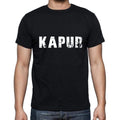 kapur Men's Short Sleeve Round Neck T-shirt , 5 letters Black , word 00006