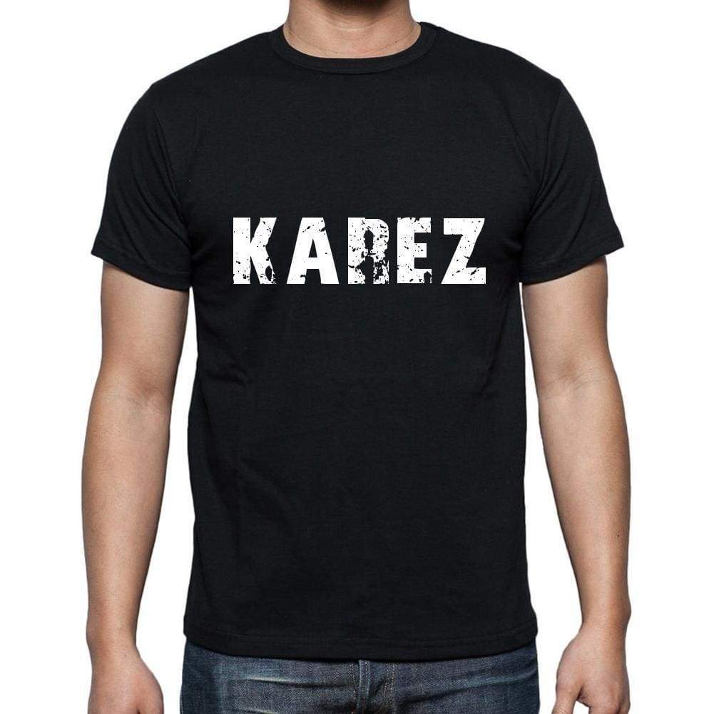 Karez Mens Short Sleeve Round Neck T-Shirt 5 Letters Black Word 00006 - Casual