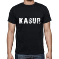 kasur Men's Short Sleeve Round Neck T-shirt , 5 letters Black , word 00006